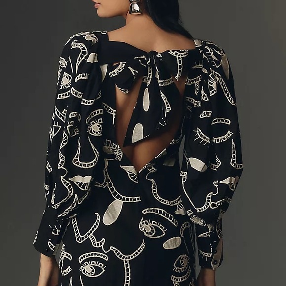 New FARM Rio Richelieu Faces Long Sleeve Mini Dress - Picture 2 of 7